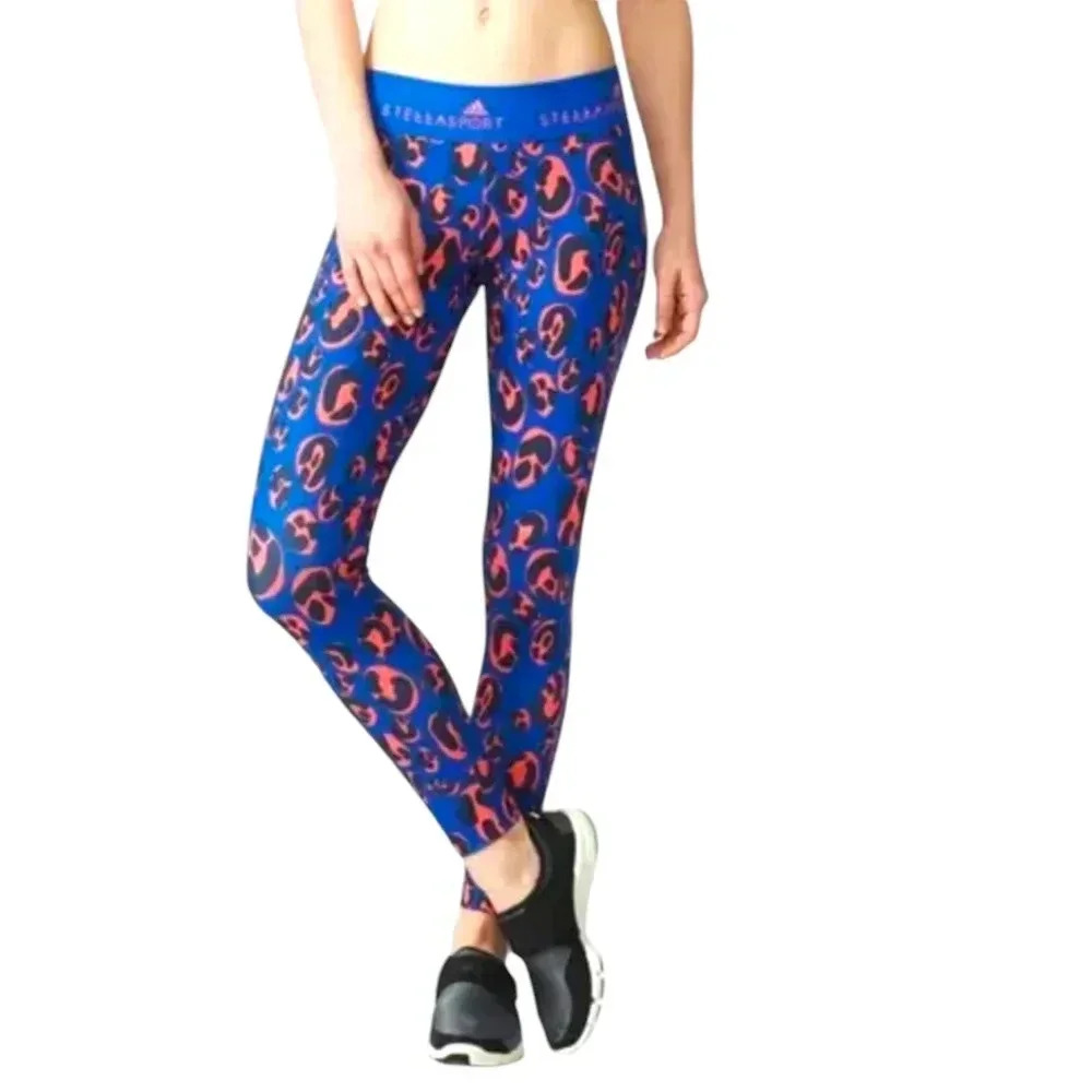 ADIDAS x STELLASPORT Run Climate Smiley Face Graphic Tight / Leggings SZ M